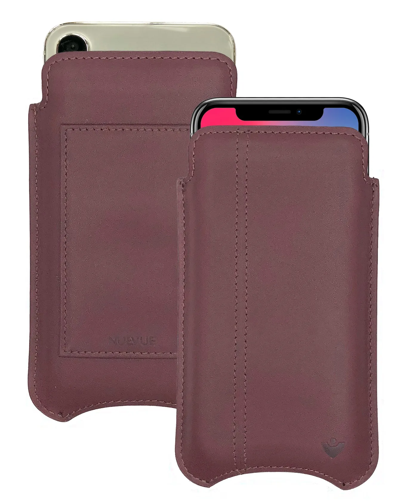 iPhone 12 and iPhone 12 Pro Sleeve Wallet Case | Screen Cleaning and Sanitizing Lining | Genuine USA Cowhide Leather.