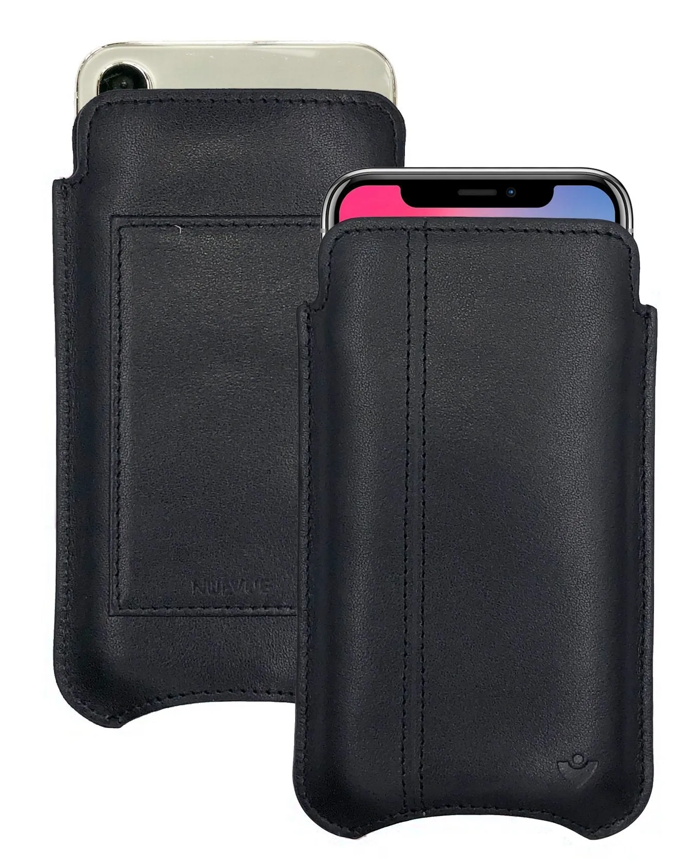 iPhone 12 and iPhone 12 Pro Sleeve Wallet Case | Screen Cleaning and Sanitizing Lining | Genuine USA Cowhide Leather.