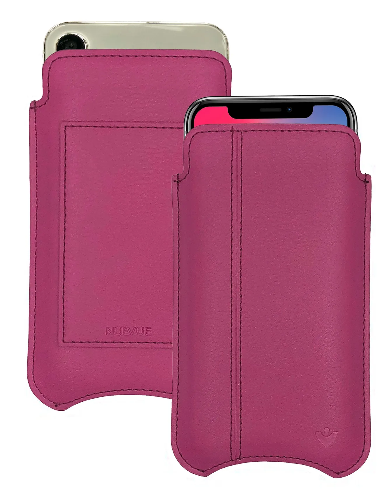 iPhone 12 and iPhone 12 Pro Sleeve Wallet Case | Screen Cleaning and Sanitizing Lining | Genuine USA Cowhide Leather.