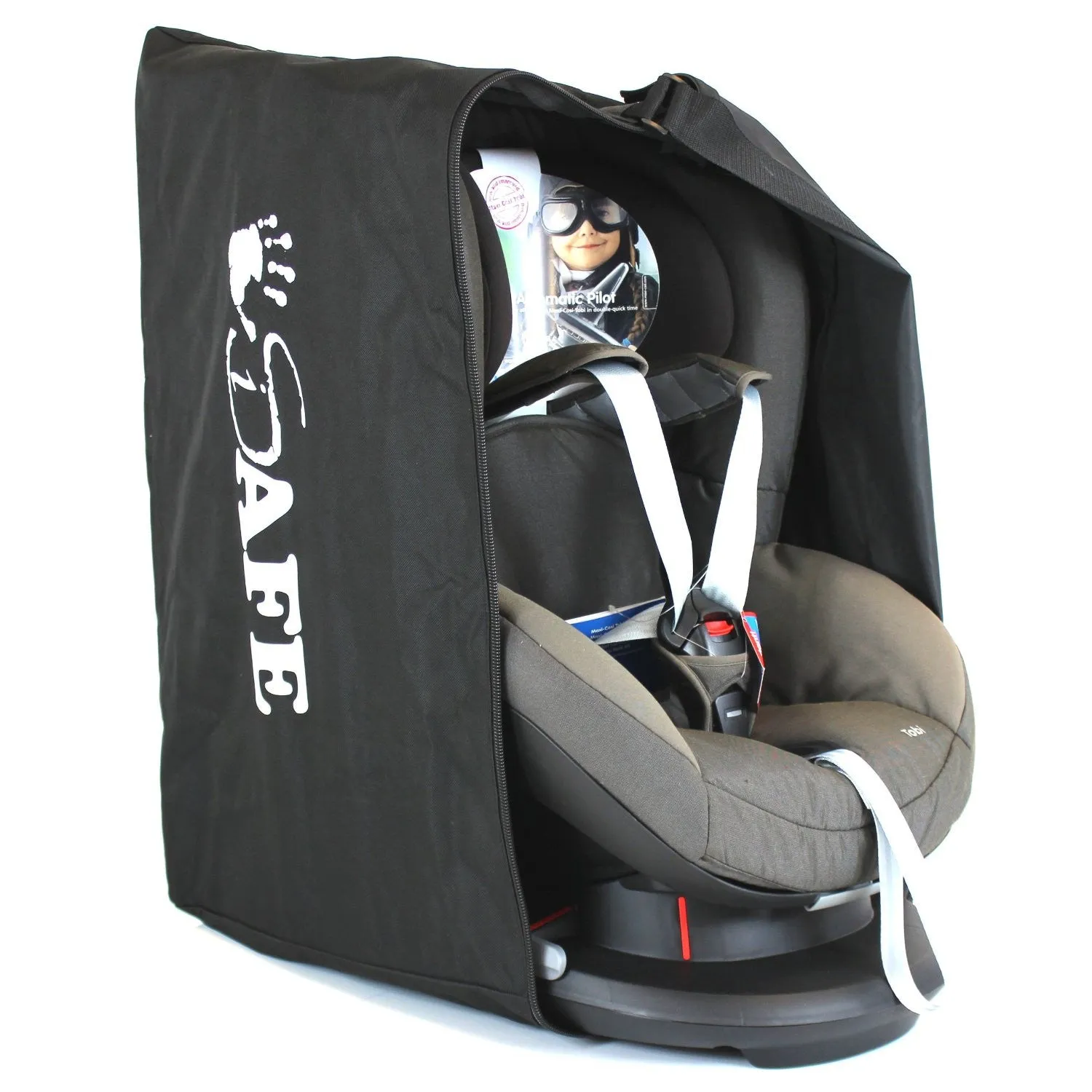 iSafe Universal Carseat Travel / Storage Bag For Britax Safefix Plus ISOFIX Hi-Line Car Seat (Smart Zebra)