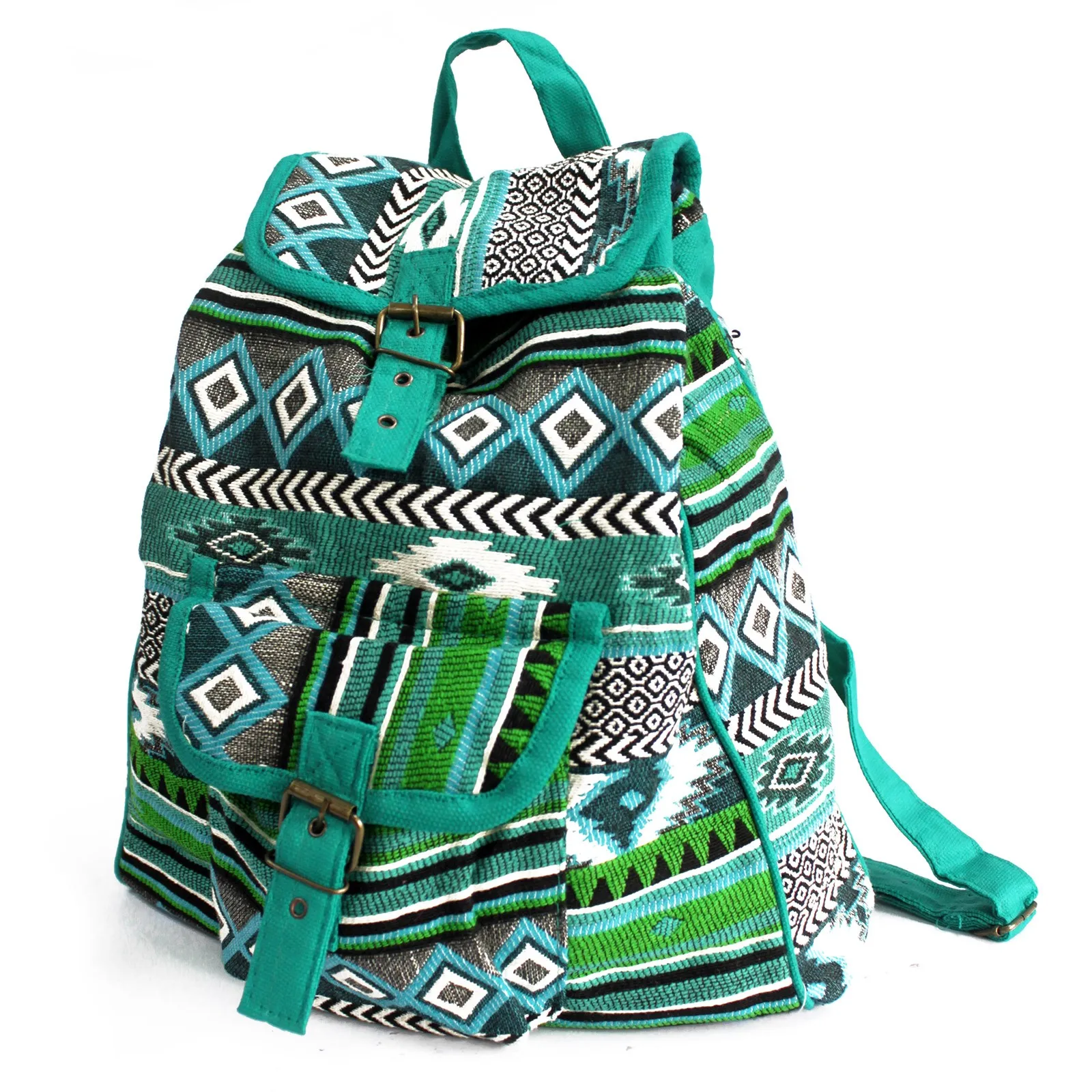 Jacquard Bag - Teal Backpack | Stylish & Functional Travel Companion