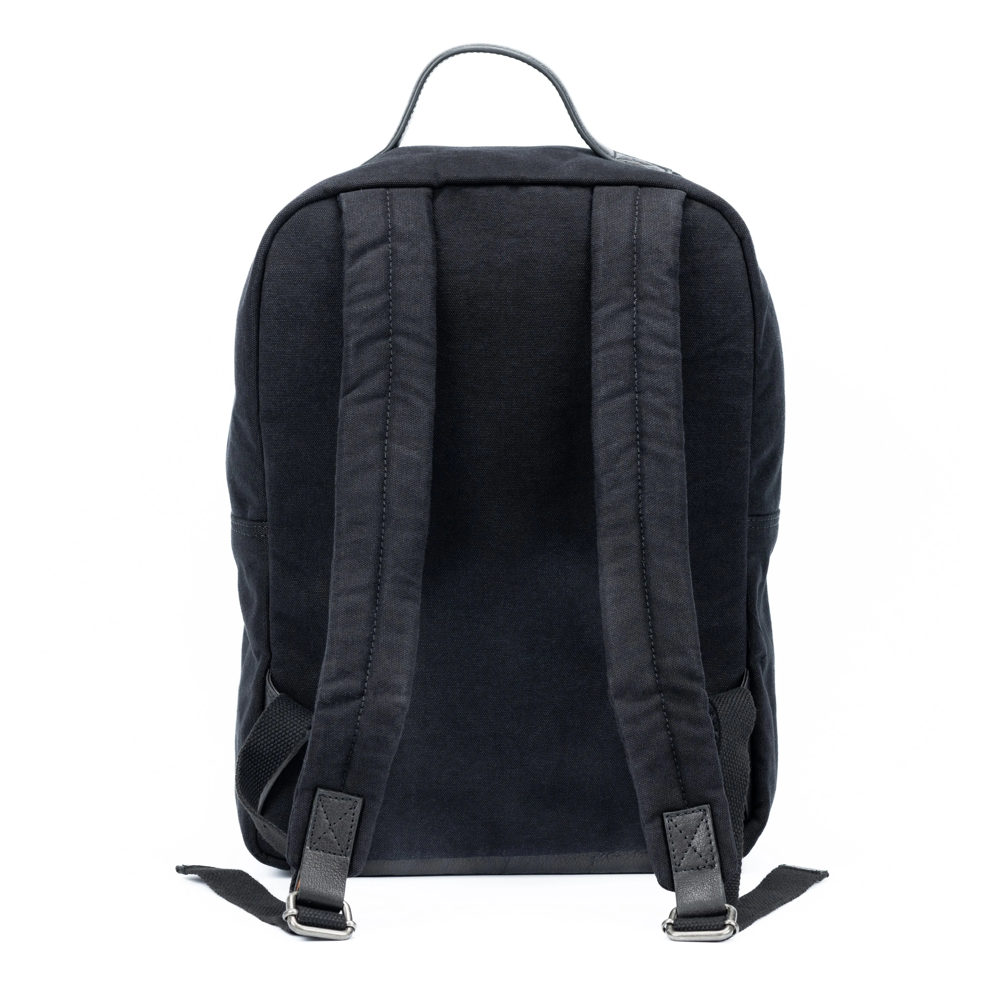 Kaili Mood Canvas and Leather Laptop Backpack Black