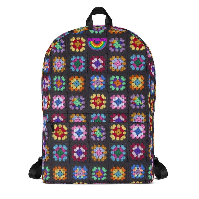 'Kaleidoscope' Classic Granny Square Print Backpack