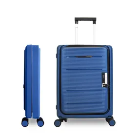 Kuber Industries Luggage Bag | Trolley Bags for Travel | Collapsible Luggage Bag | Travelling Bag | Trolley Bags for Suitcase | Lightweight Luggage Bag | 20 Inch | Navy Blue