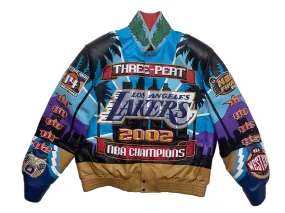 LAKERS 2002 3-PEAT NBA CHAMPIONSHIP GENUINE LEATHER JACKET