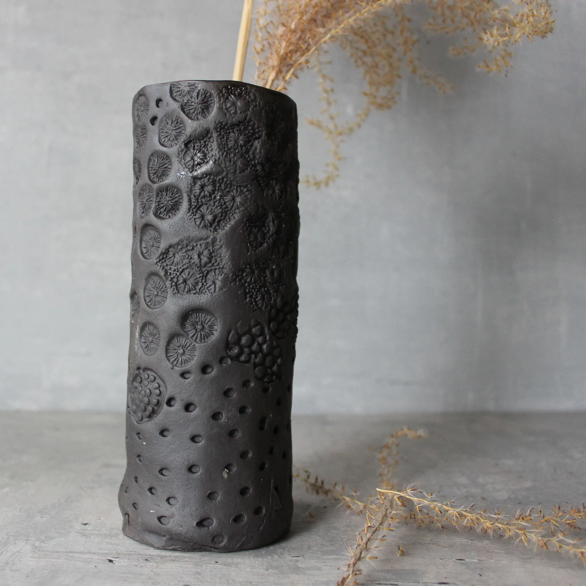 Large Black Ceramic Vases