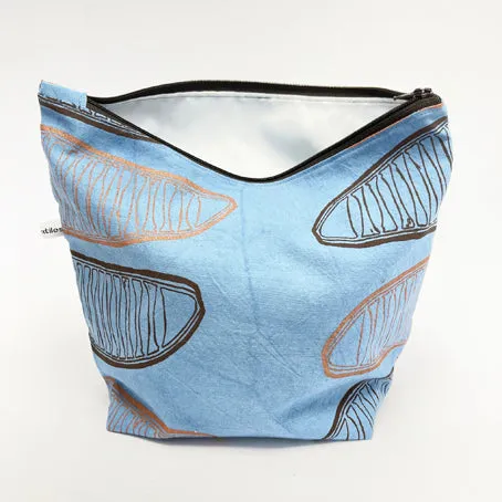 Large blue cotton wash bag