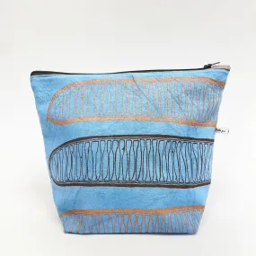 Large blue cotton wash bag