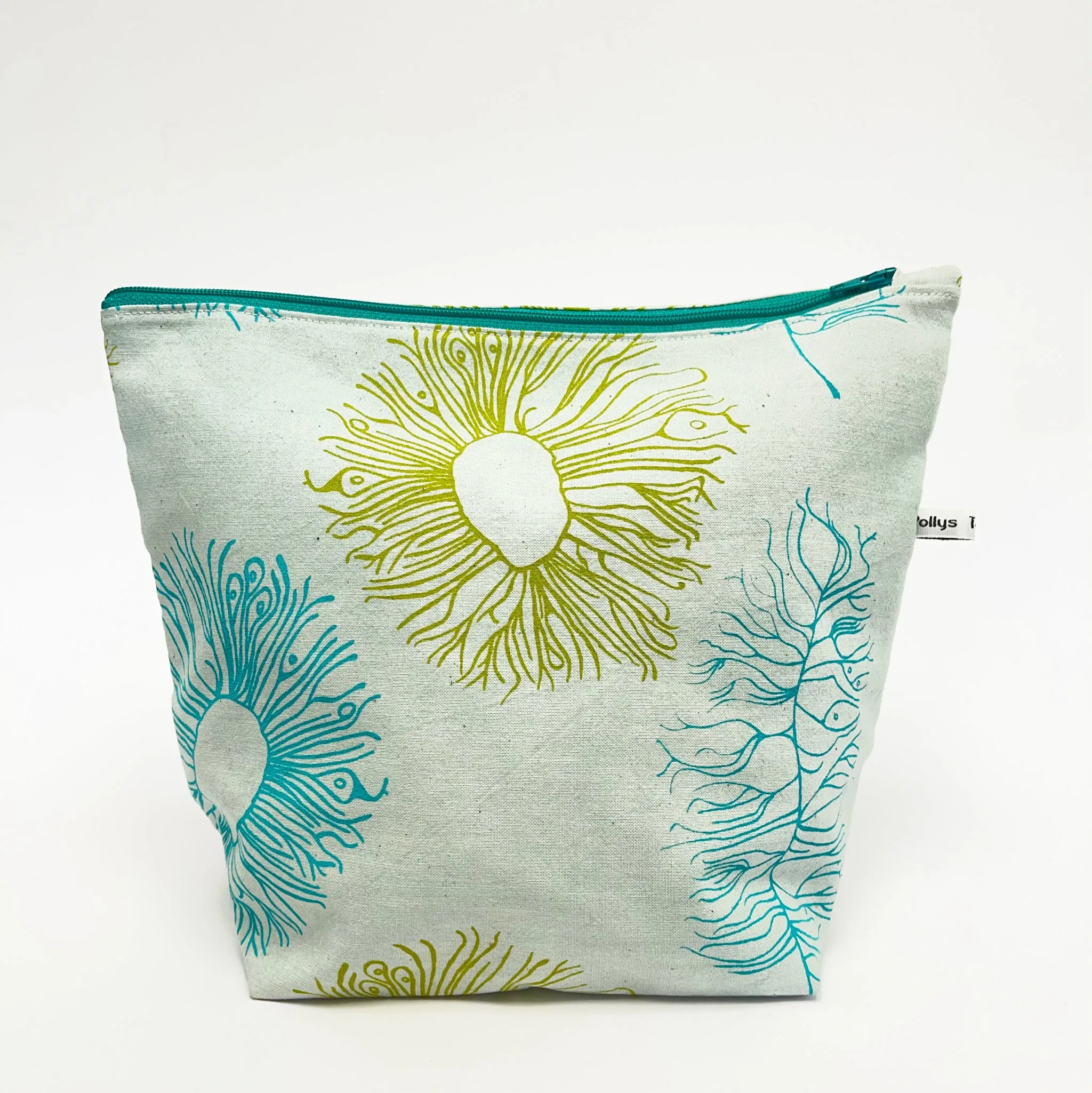 Large duck egg blue cotton wash bag