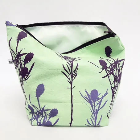 Large mint cotton wash bag