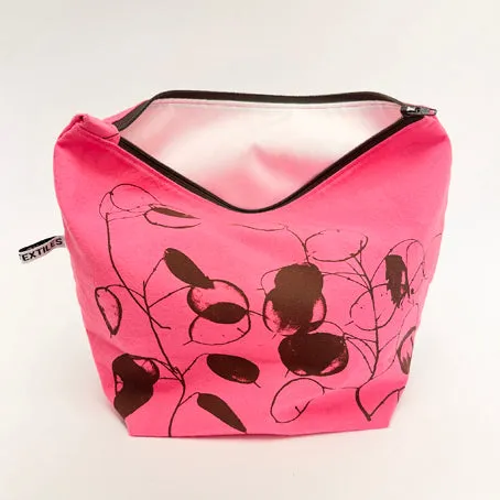 Large pink cotton wash bag