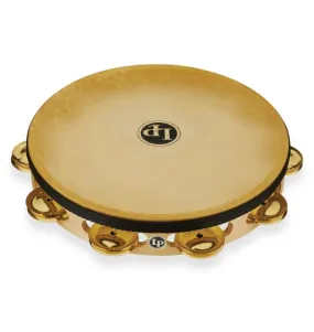 Latin Percussion LP383-BR Pro Single Row Headed Tambourine - 10" (Brass)