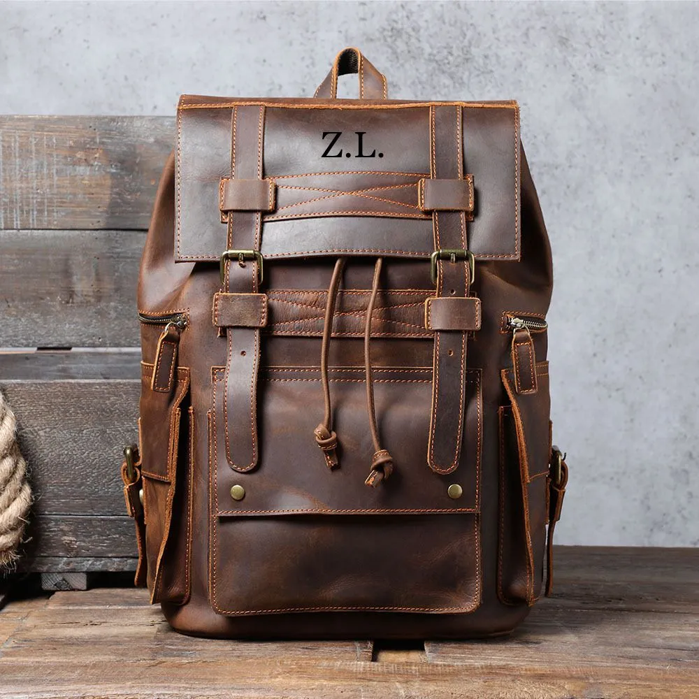 Leather Backpack, Unisex School Backpack, Laptop Backpack, Weekender Backpack, Travel Backpack, Best Gift