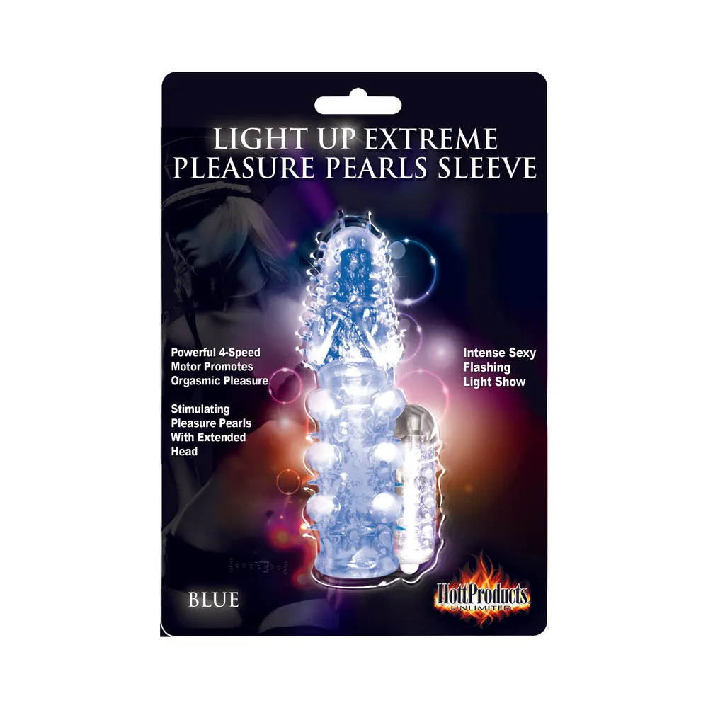 Light Up Extreme Pleasure Pearls Sleeve Blue