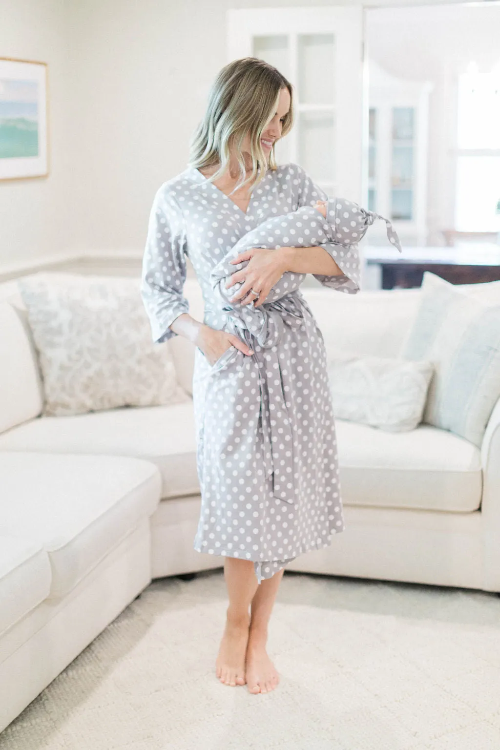 Lisa Pregnancy/Postpartum Robe & Swaddle Blanket Set