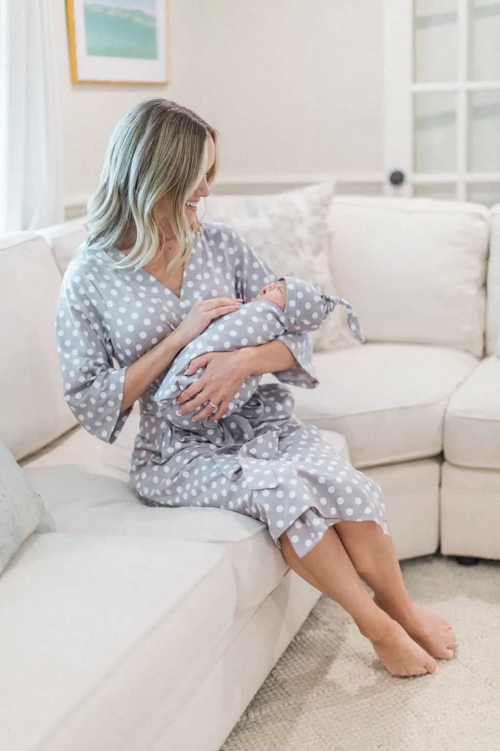 Lisa Pregnancy/Postpartum Robe & Swaddle Blanket Set