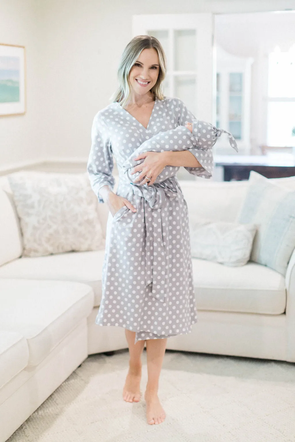 Lisa Pregnancy/Postpartum Robe & Swaddle Blanket Set