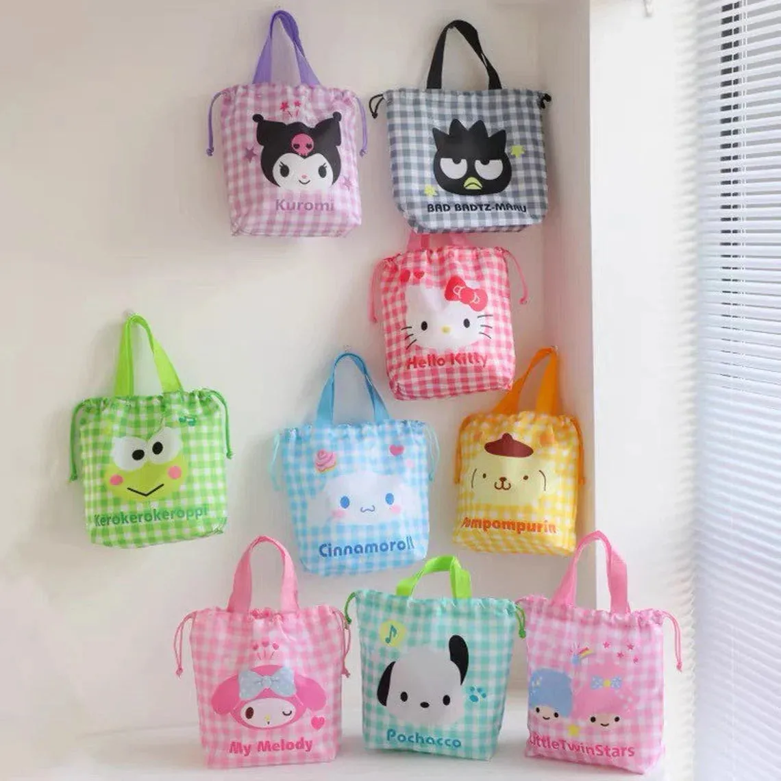 Little Lunch Bag Hello Kitty My Melody Kuromi Cinnamoroll Pompompurin KeroKeroKeroppi Pochacco Little Twin Stars Bad Badtz Maru