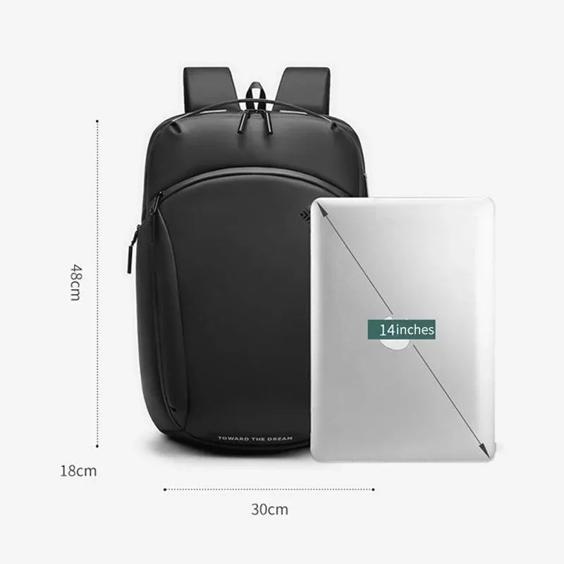 Logo Waterproof Laptop Mens Travel Backpack Bag