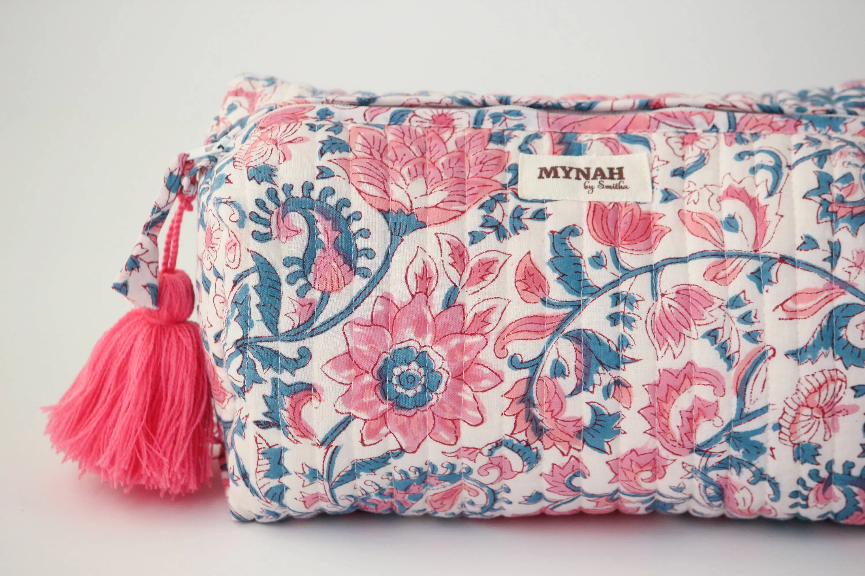 Lotus Blooms Floral Print Travel Cosmetic Bag