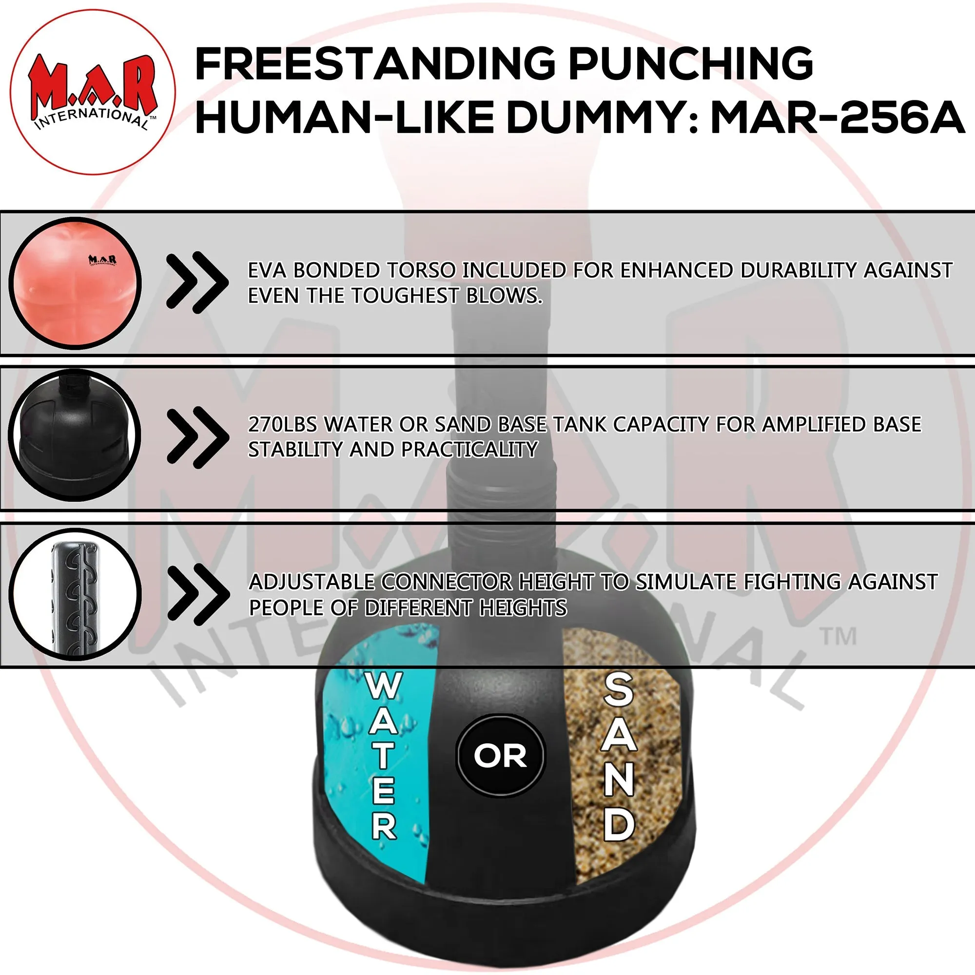 MAR-256A | Human-Like Freestanding Punching Dummy (LARGE)