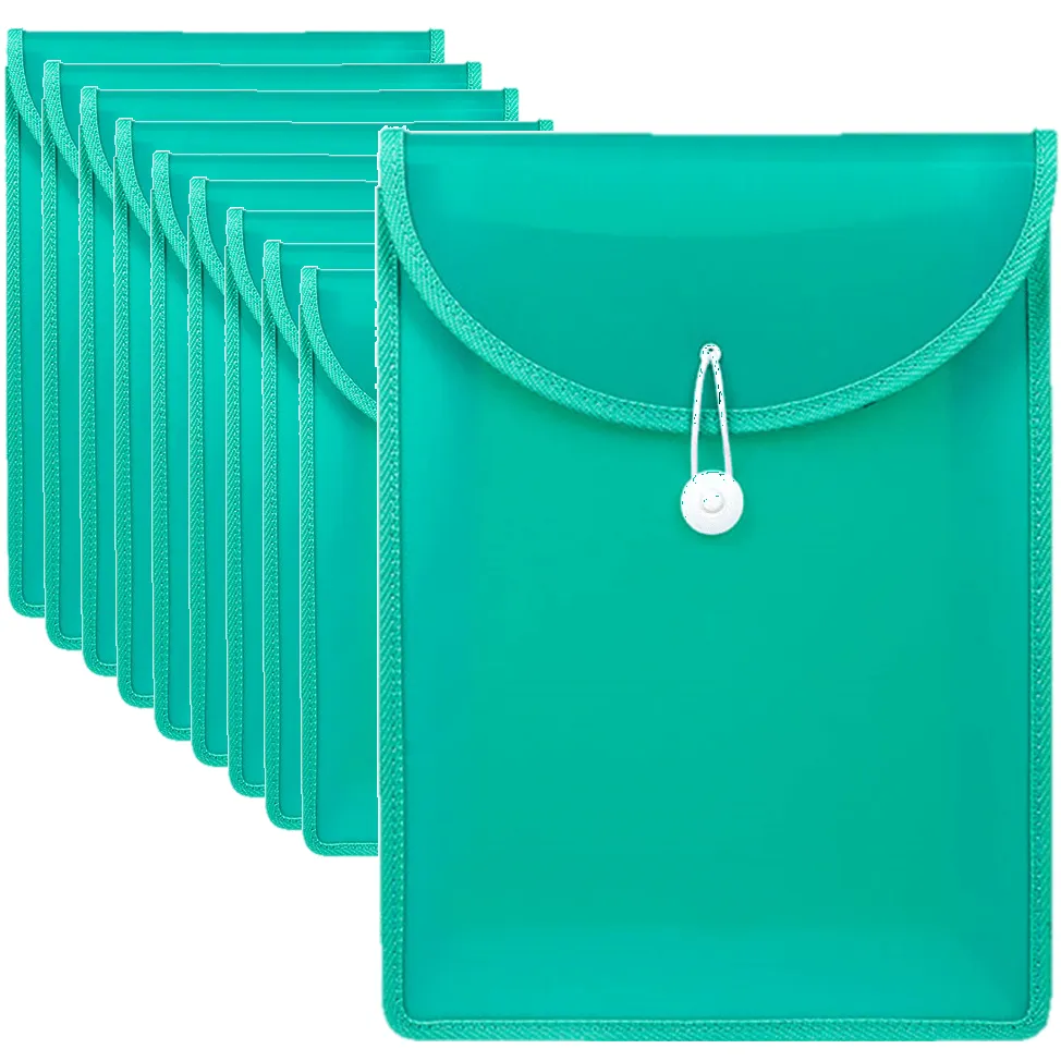 Marbig Top Load File Folders With Elastic Closure PP A4 Green Pack 10