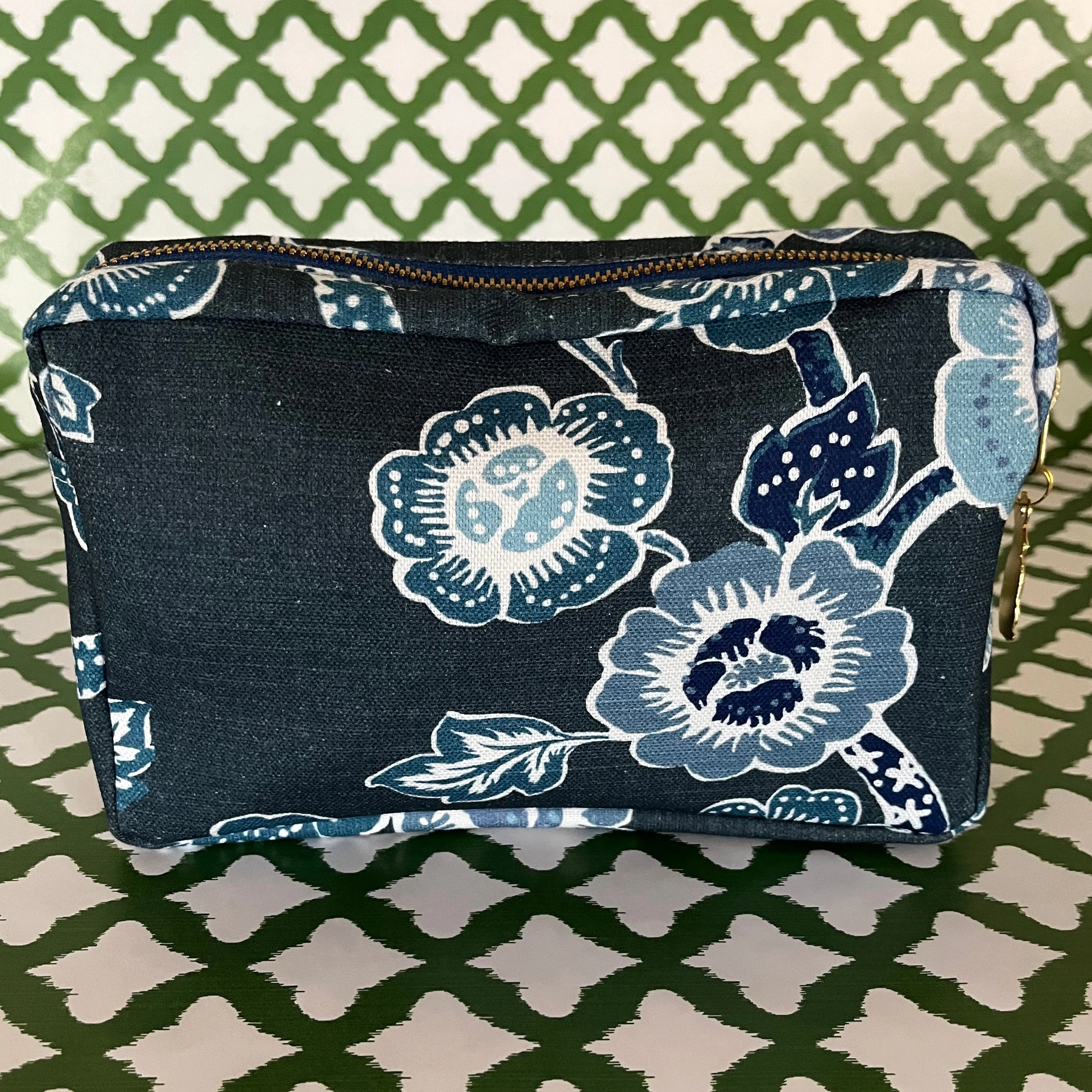 Medium Temple Garden Navy Toiletries Bag