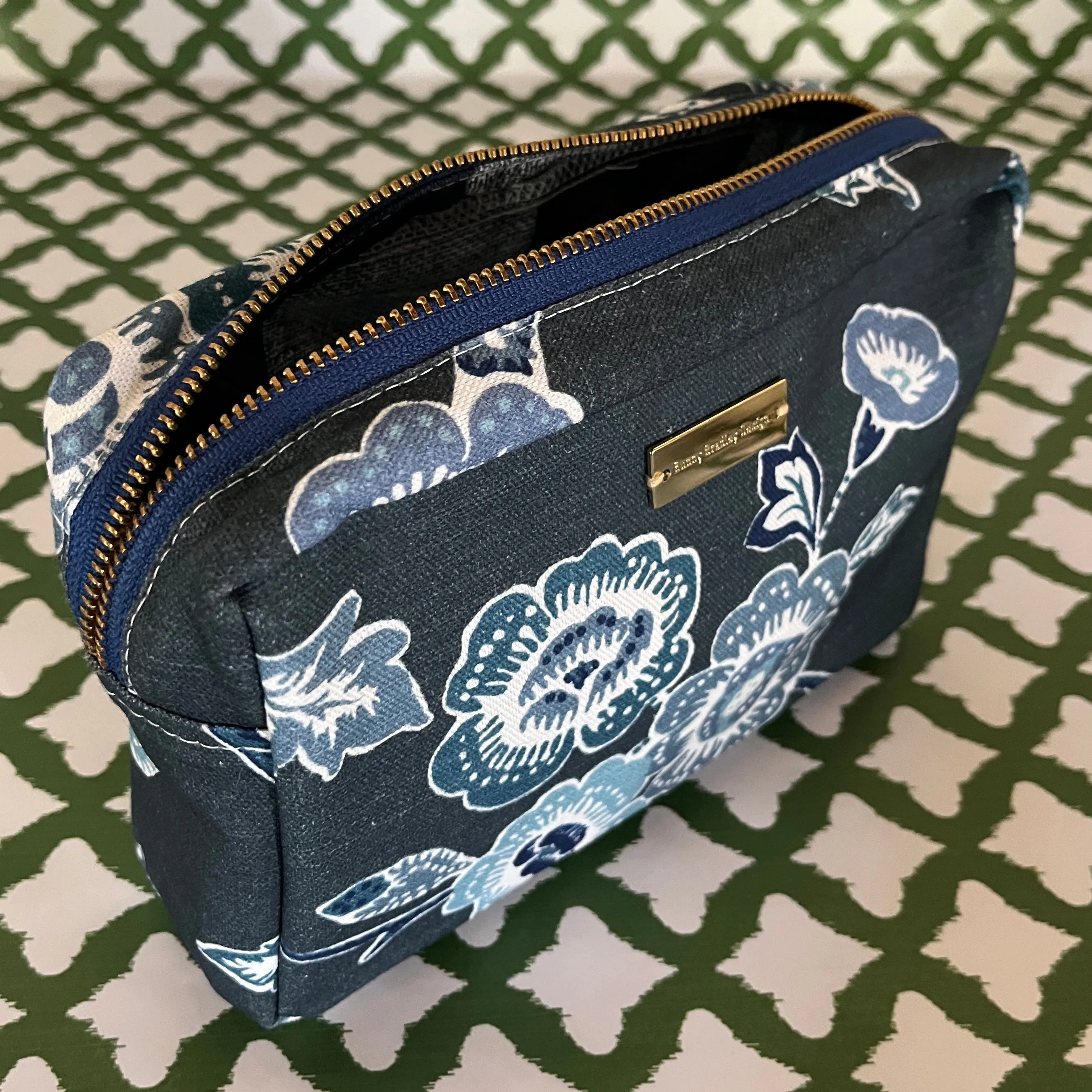 Medium Temple Garden Navy Toiletries Bag