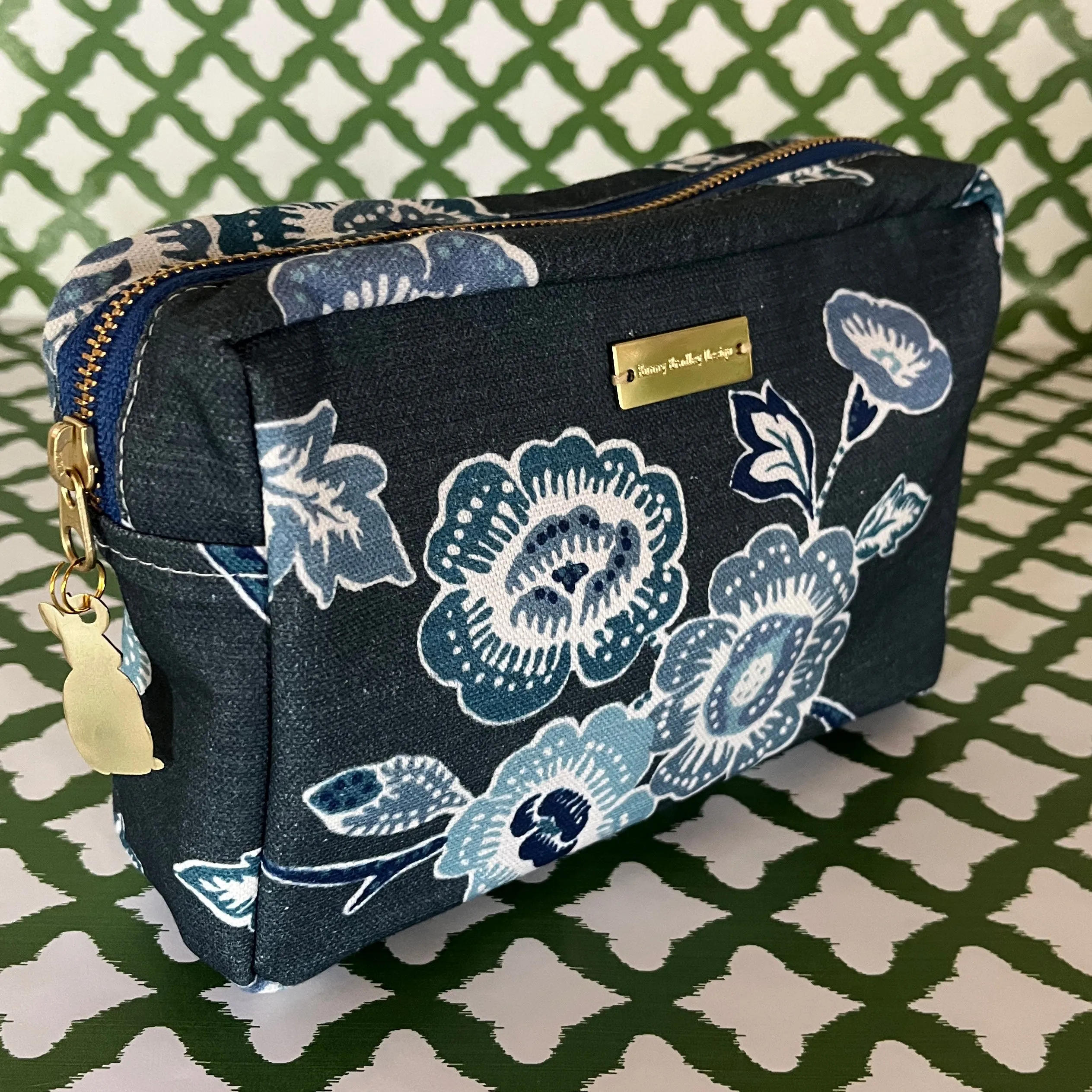 Medium Temple Garden Navy Toiletries Bag