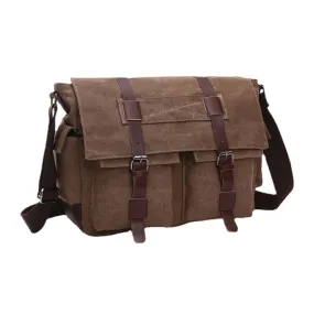 Men Canvas Back Anti-theft Zipper Pocket Crossbody Bags Casual Large Capacity 6.3 Inch Phone Bag Shoulder