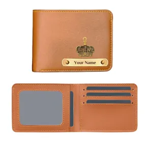 Mens Personalized Wallet with King Charm - Tan