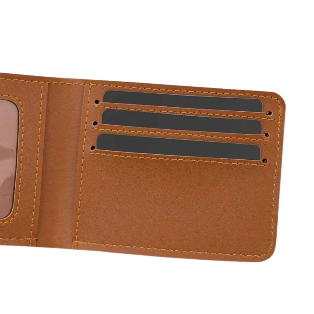 Mens Personalized Wallet with King Charm - Tan