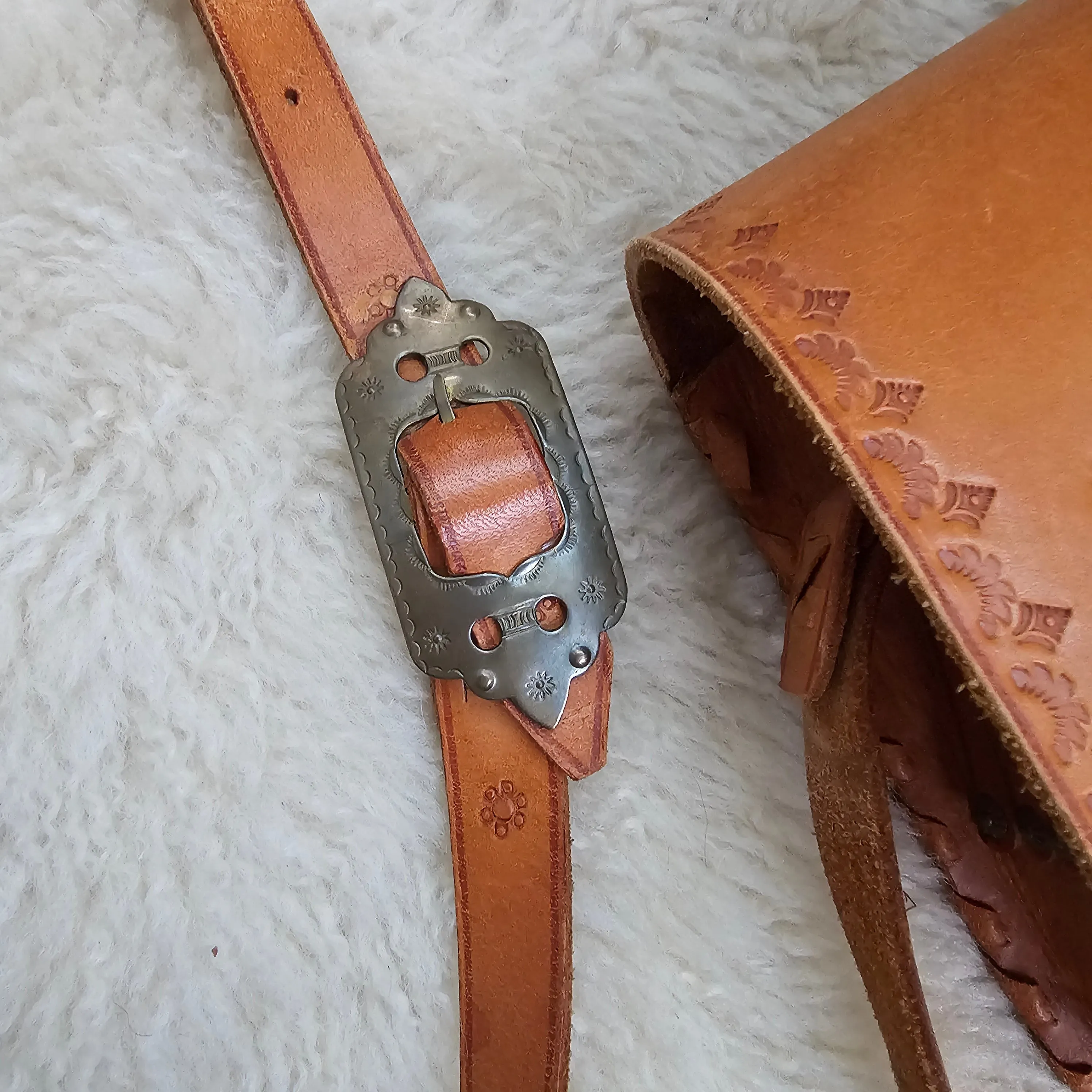 Mexican tooled leather bag