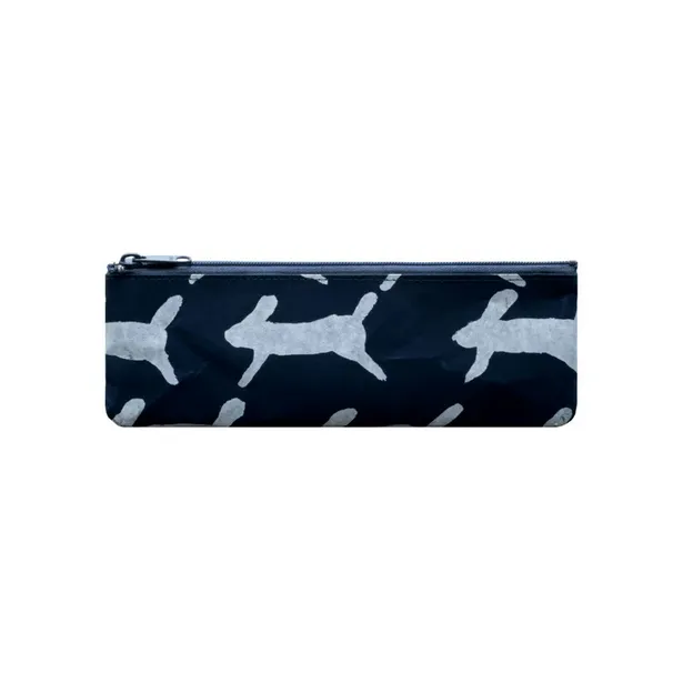 mina perhonen: Pencil Case - run run run / M Size / Dark Blue - , Made in Japan,  Japanese pen case