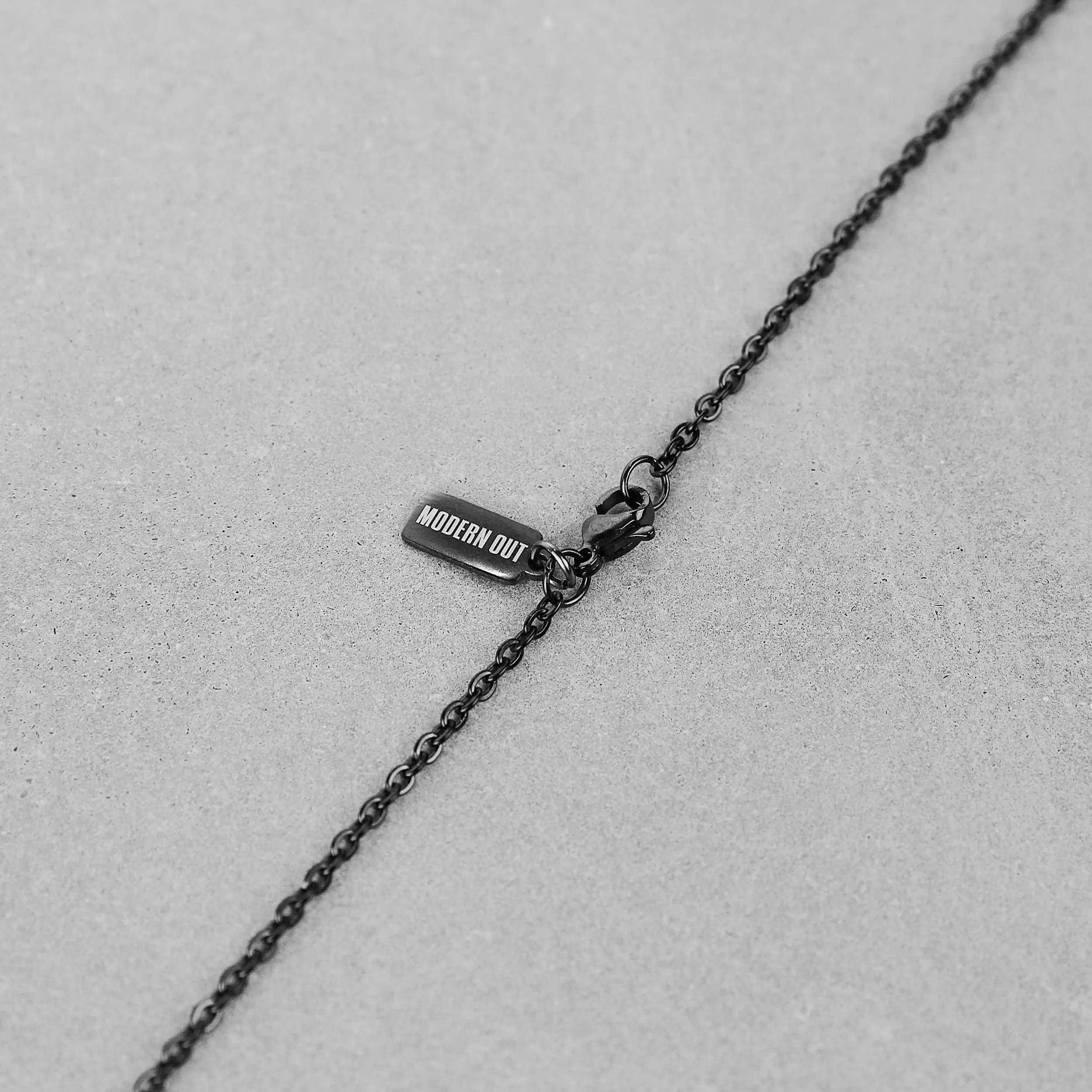 Modern Cross Necklace  - Black