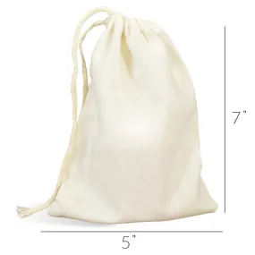 Muslin Drawstring Bags - Large 5 x 7 Inch