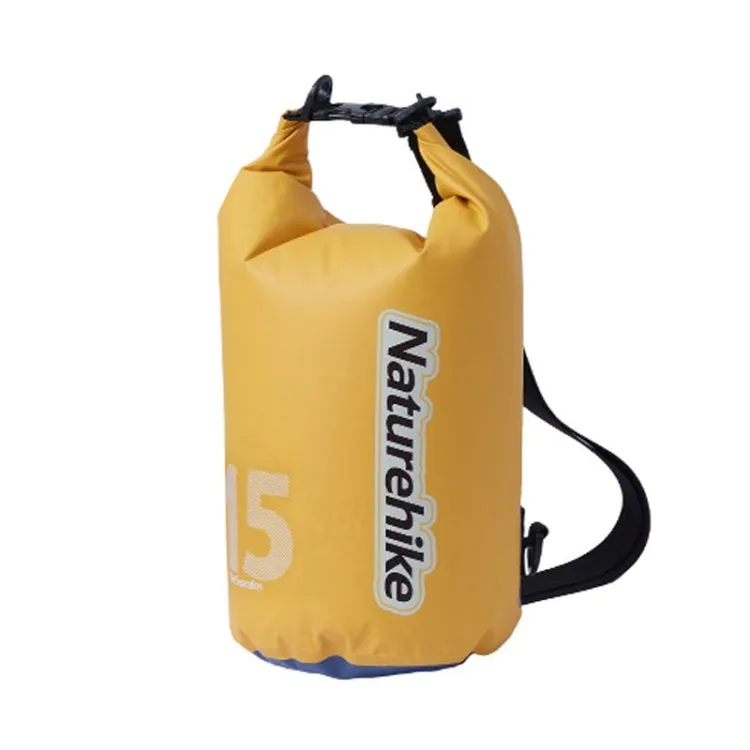 Naturehike Rafting Waterproof Bag Dry Wet Separate Shoulder Bag Outdoor Swimming Pack, Color: 15L Yellow