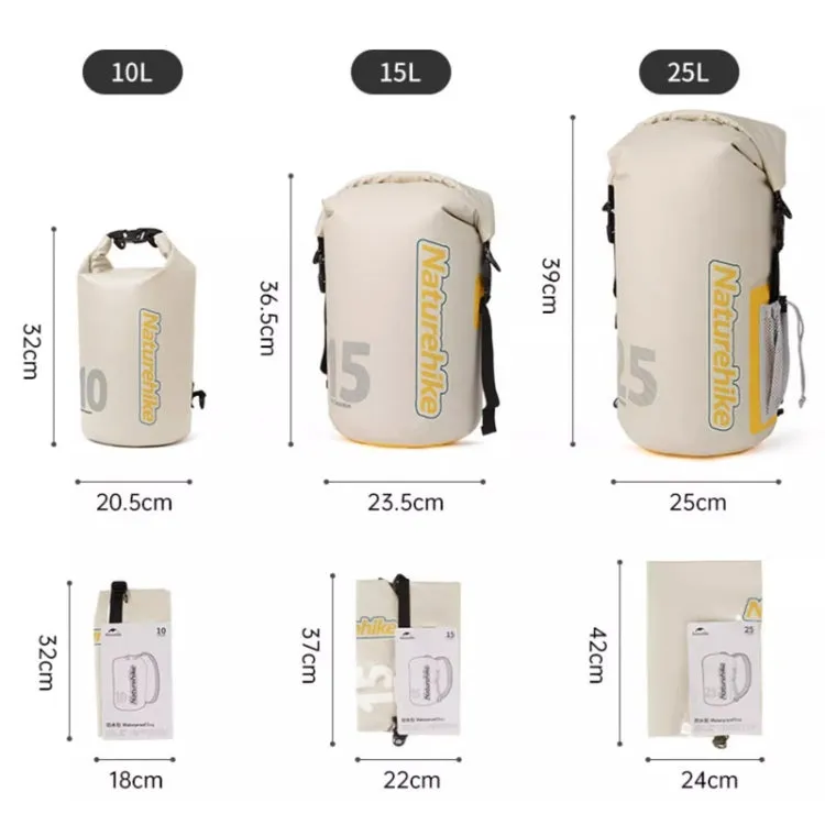 Naturehike Rafting Waterproof Bag Dry Wet Separate Shoulder Bag Outdoor Swimming Pack, Color: 15L Yellow