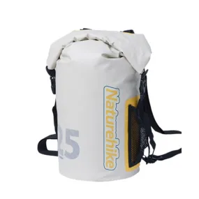 Naturehike Rafting Waterproof Bag Dry Wet Separate Shoulder Bag Outdoor Swimming Pack, Color: 25L White