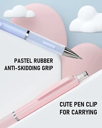 Nicpro 3PCS Pastel Mechanical Pencil Set, Cute Mechanical Pencils 0.7 mm with 6 Tubes HB Lead, 3PCS Eraser & 9PCS Eraser Refill, Aesthetic School Supplies for Writing, Sketching, Drafting-With Case