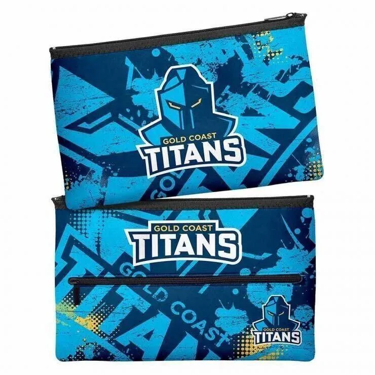 NRL Pencil Case - School - Work - Large - Gold Coast Titans - 33cm x 21cm