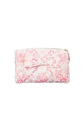 Octavia Quilted Bow Cosmetic Travel Bag- BUBBLEGUM BLAST