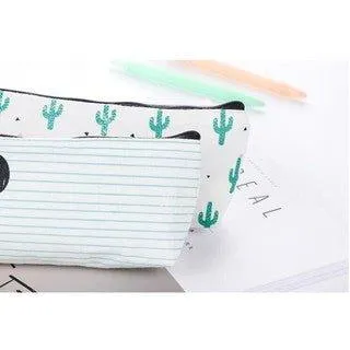 Original Korean Style Simple Hand-painted Cactus Pencil Case Storage Bag Cosmetic Bag NP-H7TGY-1