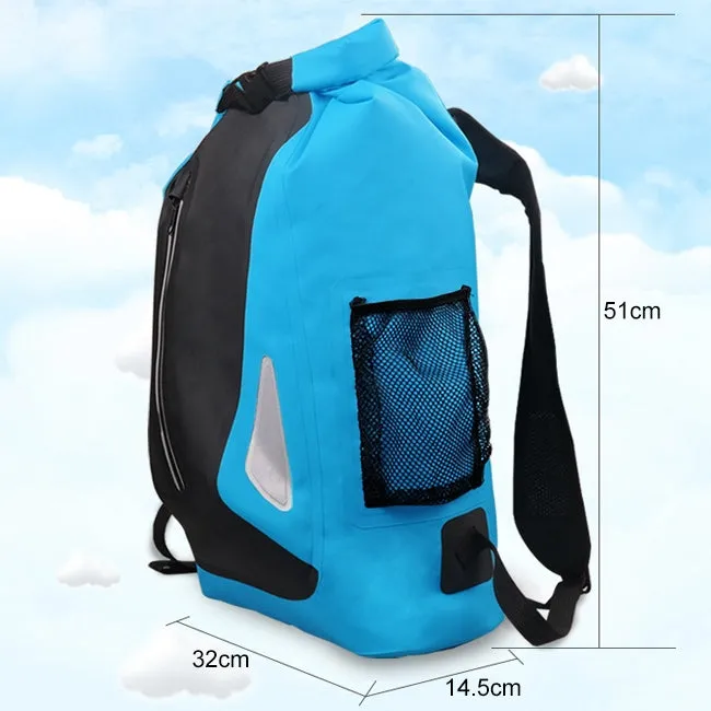 Outdoor Waterproof Dry Dual Shoulder Strap Bag Dry Sack PVC Barrel Bag, Capacity: 25L (Yellow)