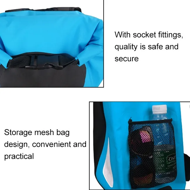 Outdoor Waterproof Dry Dual Shoulder Strap Bag Dry Sack PVC Barrel Bag, Capacity: 25L (Yellow)