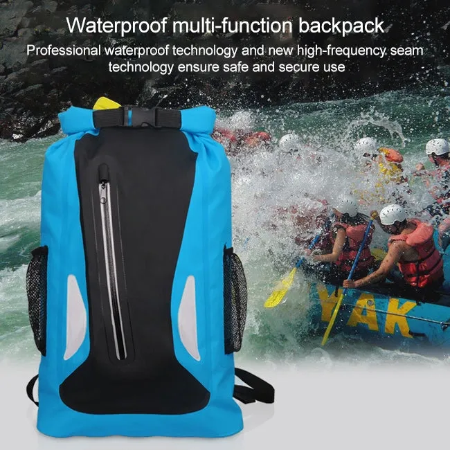 Outdoor Waterproof Dry Dual Shoulder Strap Bag Dry Sack PVC Barrel Bag, Capacity: 25L (Yellow)