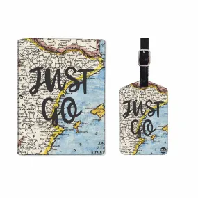 Passport Carrier Cover Holder Travel Case with Luggage Tag - Just Go