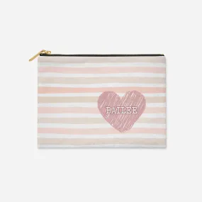 PERSONALIZED ACCESSORY BAG FLAT – SCRIBBLE HEART BLUSH