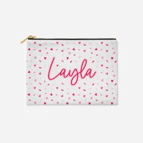 PERSONALIZED ACCESSORY BAG FLAT – SPRINKLE HEARTS