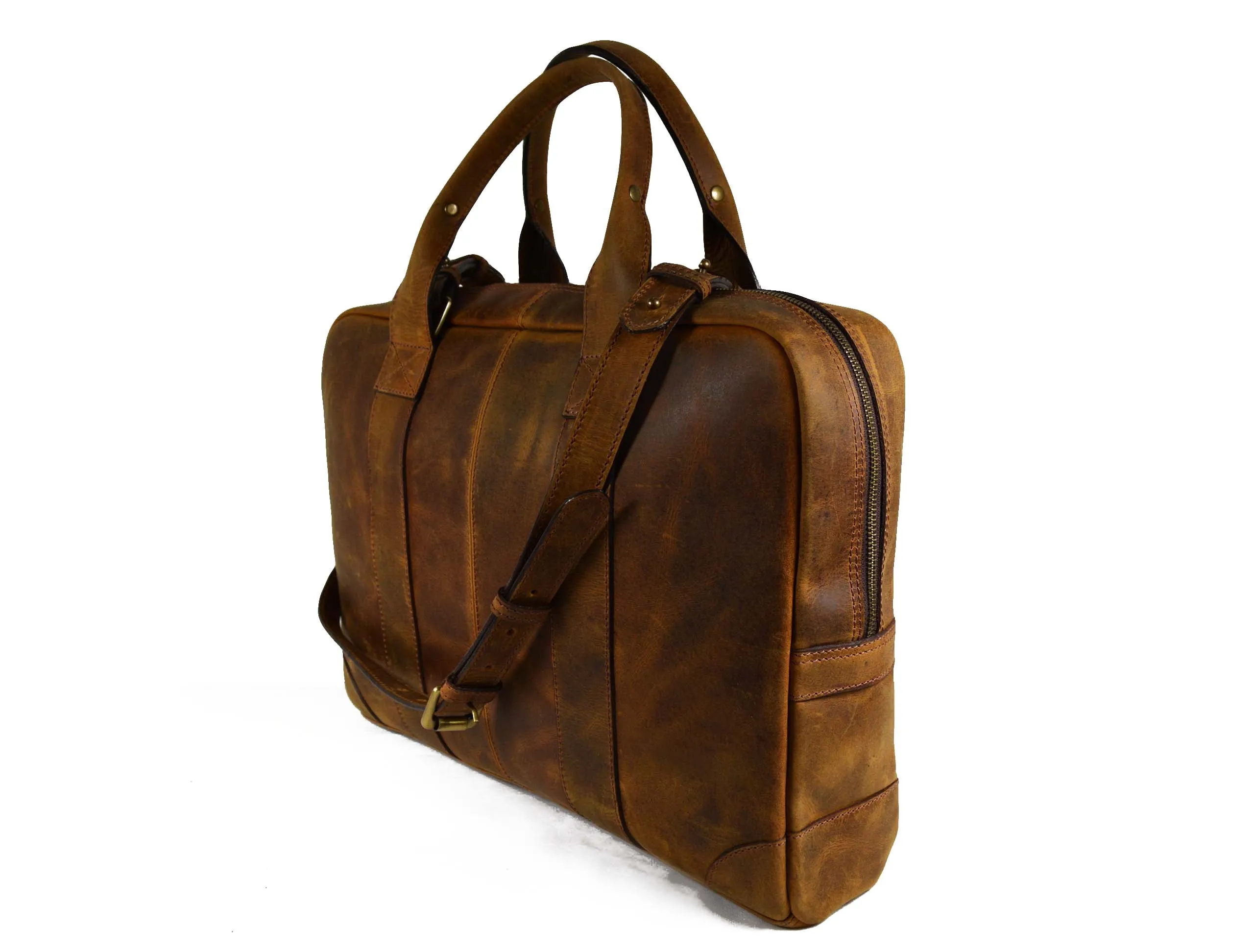 Picton Leather Office Bag - Caramel Brown